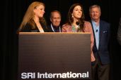 Nadia Drake, John Rummel, Leila Drake, and Bill Diamond on stage